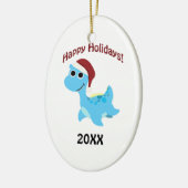 prettige feestdagen! Cute Nessie Keramisch Ornament (Links)