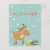 prettige feestdagen! Cute Reindeer - Kerstmis Briefkaart (Voorkant)