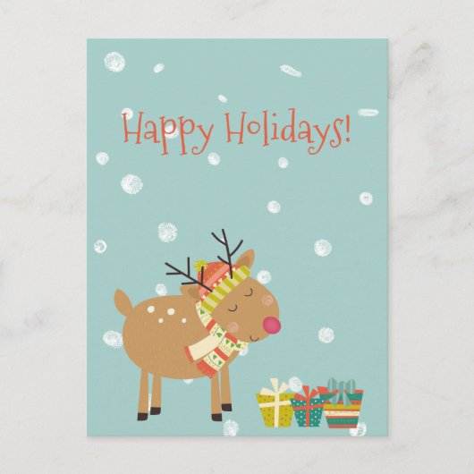 prettige feestdagen! Cute Reindeer - Kerstmis Briefkaart (Voorkant)