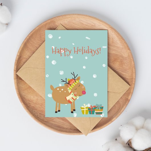 prettige feestdagen! Cute Reindeer - Kerstmis Briefkaart