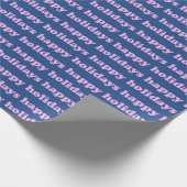 prettige feestdagen | Cute Retro Typography Pink B Cadeaupapier (Hoek)