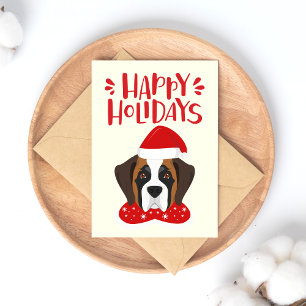 prettige feestdagen - Cute Saint Bernard Kerstmis Briefkaart