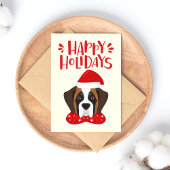 prettige feestdagen - Cute Saint Bernard Kerstmis Briefkaart
