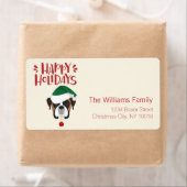 prettige feestdagen - Cute Santa Boxer - Kerstmis Etiket (Insitu)