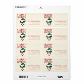 prettige feestdagen - Cute Santa Boxer - Kerstmis Etiket (Full Sheet)