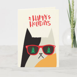 prettige feestdagen! Cute Santa Cat Cartoon - Kers Feestdagen Kaart