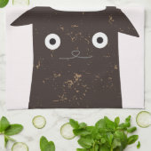 prettige feestdagen! Cute Santa Cat Cartoon - Kers Theedoek (Gevouwen)