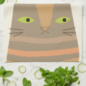 prettige feestdagen! Cute Santa Cat Cartoon - Kers Theedoek (Gevouwen)