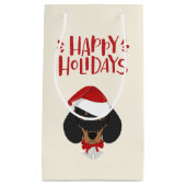 prettige feestdagen - Cute Santa Dachshund - Kerst Klein Cadeauzakje (Voorkant)