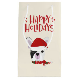 prettige feestdagen - Cute Santa Frenchie - Kerstm Klein Cadeauzakje