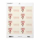 prettige feestdagen - Cute Santa Jack Russell Kers Etiket (Full Sheet)