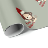 prettige feestdagen Cute Santa Monkey Cadeaupapier (Rol Hoek)