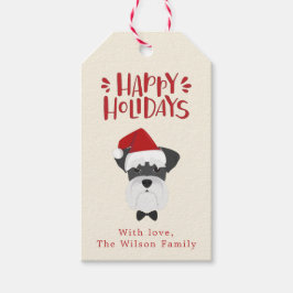 prettige feestdagen - Cute Schnauzer Kerstmis Cadeaulabel