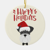 prettige feestdagen - Cute Schnauzer Kerstmis Keramisch Ornament (Voorkant)