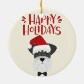 prettige feestdagen - Cute Schnauzer Kerstmis Keramisch Ornament (Achterkant)