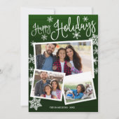 prettige feestdagen Cute Snowflake Rustic 3 Foto's Kaart (Voorkant)