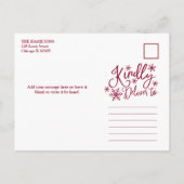 prettige feestdagen Cute Snowflake Rustic 4 Foto's Briefkaart (Achterkant)