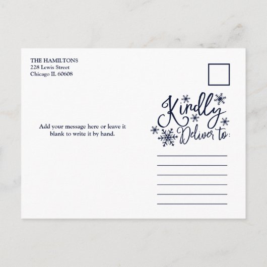 prettige feestdagen Cute Snowflake Rustic 4 Foto's Briefkaart (Achterkant)