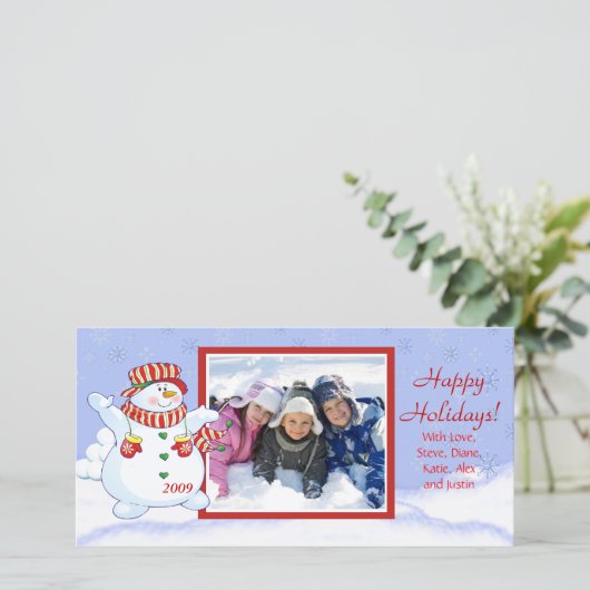 prettige feestdagen Cute Snowman Feestdagenkaart (Staand voorkant)