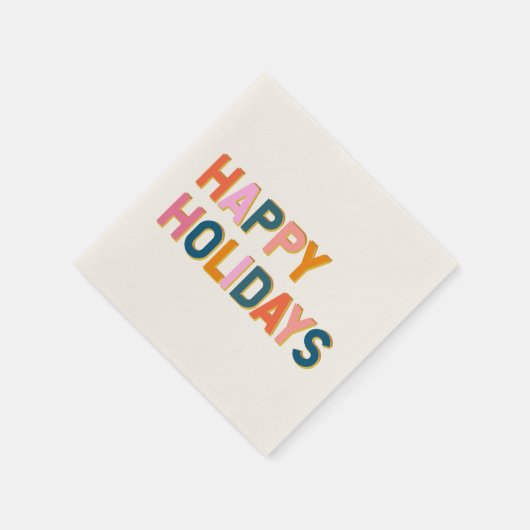 prettige feestdagen Cute Whimsical Typography Colo Servet (Hoek)