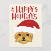 prettige feestdagen - Cute Yorkshire Terrier Kerst Briefkaart (Voorkant)