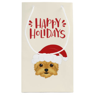 prettige feestdagen - Cute Yorkshire Terrier Kerst Klein Cadeauzakje