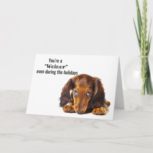 prettige feestdagen Dachshund Dog Animal Holiday C (Voorkant)