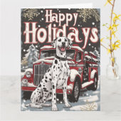 Prettige feestdagen Dalmatische kerst Kaart (Gele Bloem)