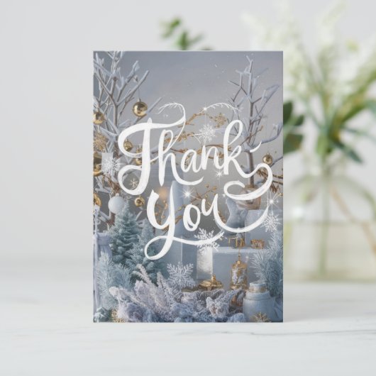 Prettige feestdagen Dankbare Winter Little Bedankkaart (Staand voorkant)