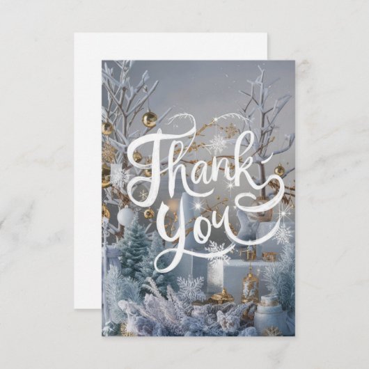 Prettige feestdagen Dankbare Winter Little Bedankkaart (Voorkant / Achterkant)