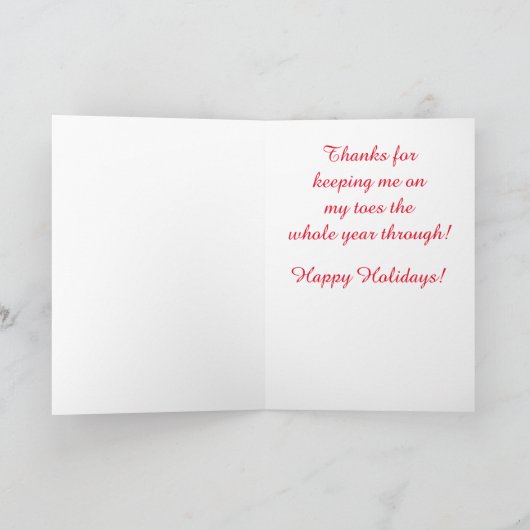 Prettige feestdagen Dansleraar Kaart (Binnen)