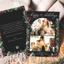 Prettige feestdagen Dark Moody Botanical Feestdagenkaart