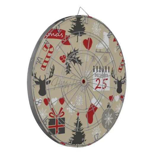 prettige feestdagen dartbord (Voorkant Links)