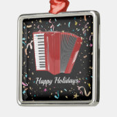 Prettige feestdagen De rode accordeon Metalen Ornament (Links)