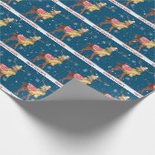 prettige feestdagen Deer in Snowflakes Cadeaupapier (Hoek)