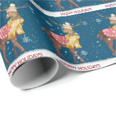 prettige feestdagen Deer in Snowflakes Cadeaupapier (Rol Hoek)