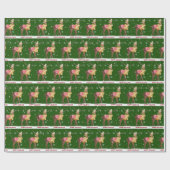 prettige feestdagen Deer in Snowflakes Cadeaupapier (Vlak)