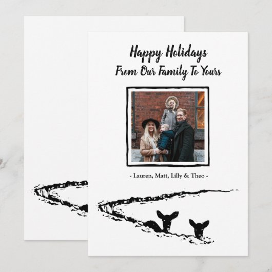 Prettige feestdagen Deer Kaart (Voorkant / Achterkant)