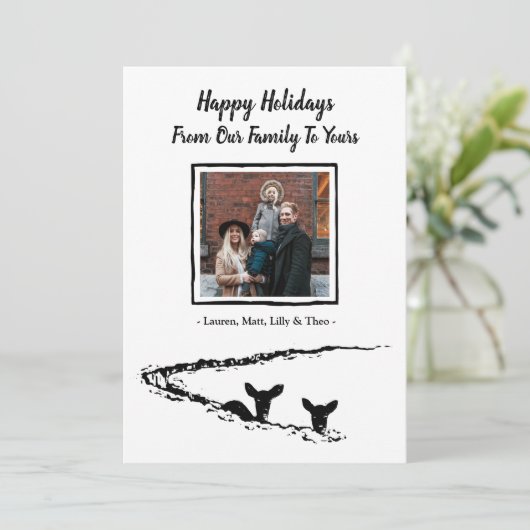 Prettige feestdagen Deer Kaart (Staand voorkant)