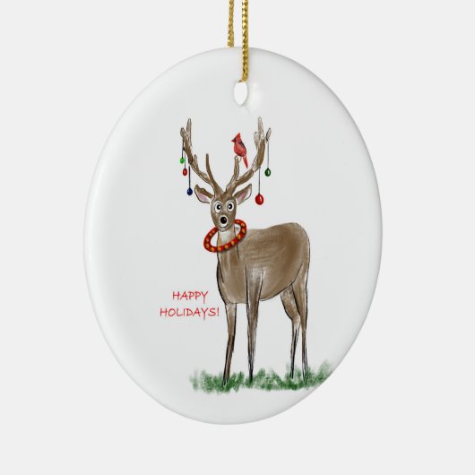 prettige feestdagen Deer Ornament (Rechts)