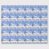 prettige feestdagen Deer Scene Cadeaupapier (Vlak)