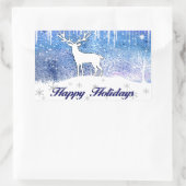 prettige feestdagen Deer Scene Rechthoekige Sticker (Tas)