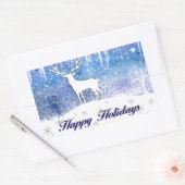 prettige feestdagen Deer Scene Rechthoekige Sticker (Envelop)