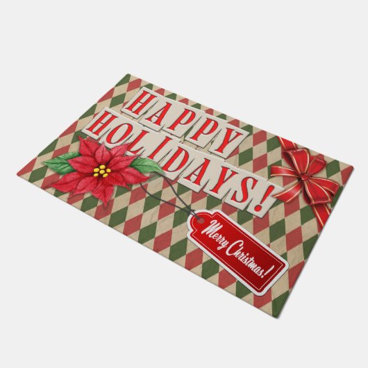  Prettige feestdagen Deurmat (Schuin)