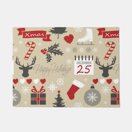 prettige feestdagen deurmat (Voorkant)