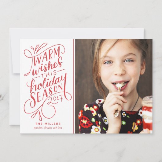 Prettige Feestdagen Deze Kerst Handgeschreven 1-Fo Feestdagenkaart (Voorkant)