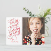 Prettige Feestdagen Deze Kerst Handgeschreven 1-Fo Feestdagenkaart (Staand voorkant)