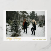 prettige feestdagen directe foto folie uitnodiging (Voorkant)