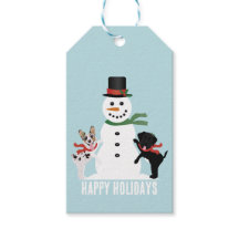 prettige feestdagen Dogs Building A Snowman