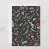 Prettige feestdagen Donkergrijs roze groen boog fo Feestdagenkaart (Achterkant)